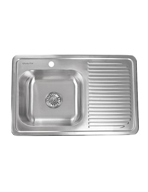 Tarja de acero inoxidable con escurridor derecho 1626