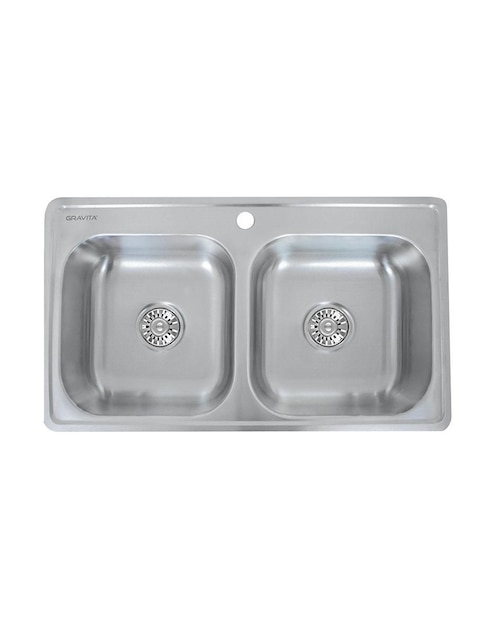 Tarja doble tina de acero inoxidable Gravita 2238