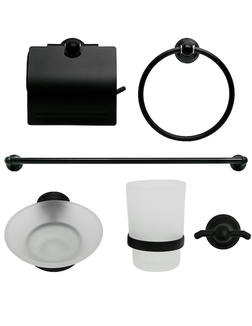 Juego de accesorios para baño Fleximatic de acero inoxidable 8 piezas