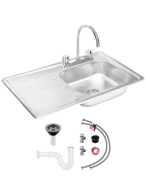 Tarja de acero inoxidable CNX con escurridor izquierdo TSEI8050MZF813CKIT-003