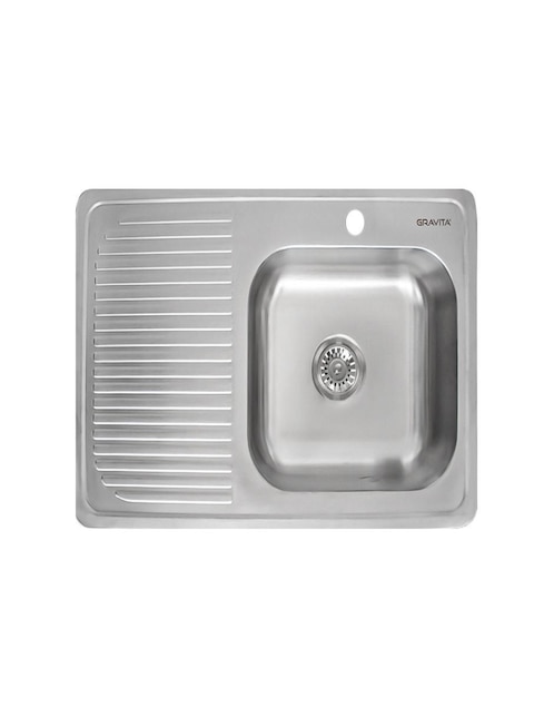 Tarja de acero inoxidable Gravita con escurridor izquierdo 2236