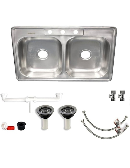 Tarja doble tina de acero inoxidable CNX TD8456 + KIT-002