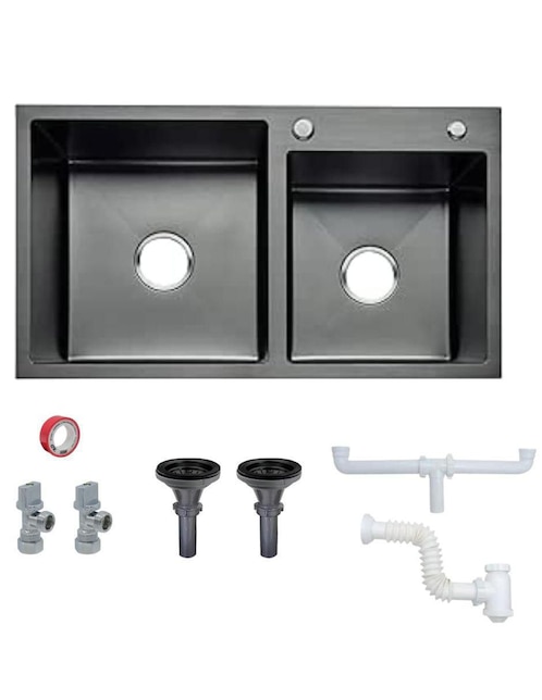 Tarja doble tina de acero inoxidable CNX TD8245-2N SADOF24BC CO