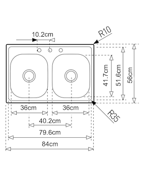 Fregadero de acero Teka 33.22 2C 7C 7 MJ