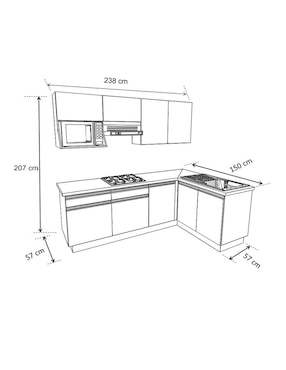 Cocina Integral Ferreti Roma blanca