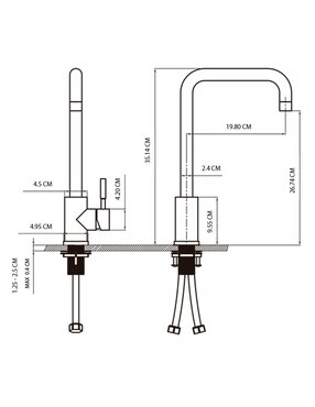 Llave mezcladora monomando grifo cocina Tecnolam TEC128SS