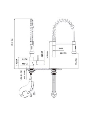 Llave Mezcladora Monomando Grifo Tecnolam