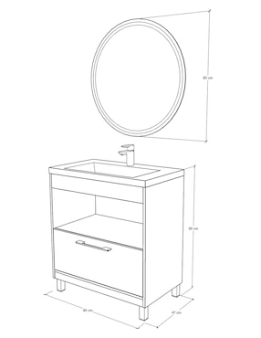 Paquete de baño Gravita Olivia de melamina armable