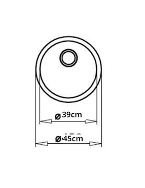 Tarja 1 tina de acero Teka EASY45 E-XN 1B RND