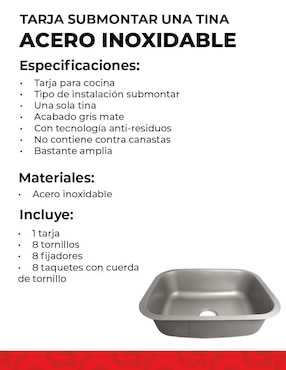 Tarja 1 tina de acero inoxidable CNX C2G