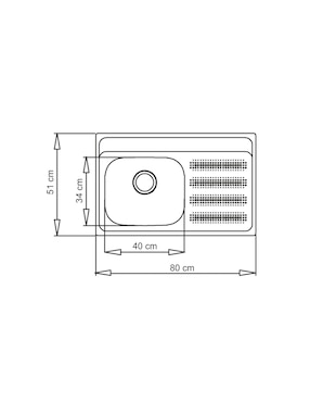 Tarja de acero inoxidable Teka con escurridor derecho GALAXY800T-XP1B1DRBW