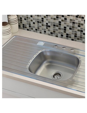 Tarja de acero inoxidable Eb Técnica con escurridor derecho C203N