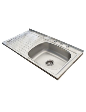 Tarja de acero inoxidable Eb Técnica con escurridor izquierdo MC201