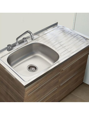 Tarja de acero inoxidable Eb Técnica con escurridor derecho MC202
