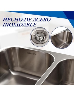 Tarja doble tina de acero inoxidable Gravita 1629