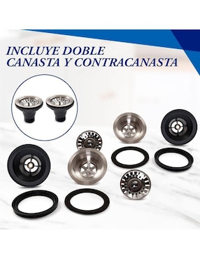 Tarja doble tina de acero inoxidable Gravita 1629