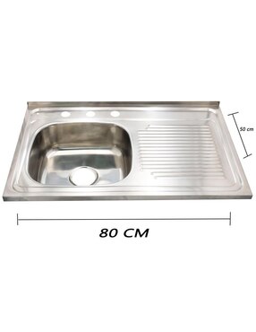 Tarja de acero inoxidable Alfa con escurridor derecho XTA-83-DER