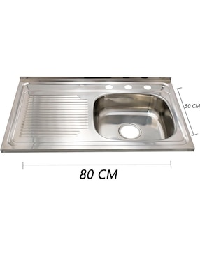 Tarja de acero inoxidable Alfa con escurridor izquierdo XTA-83-IZQ