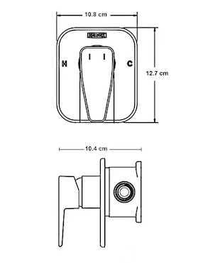 Monomando para baño Helvex