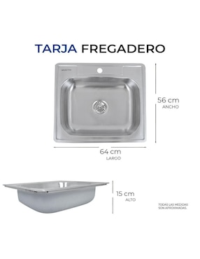Tarja 1 tina de acero inoxidable Gravita 2237