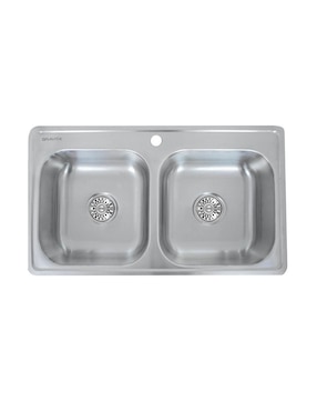 Tarja doble tina de acero inoxidable Gravita 2238