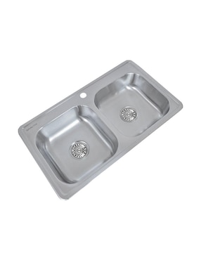 Tarja doble tina de acero inoxidable Gravita 2238