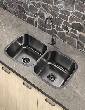 Tarja doble tina de acero inoxidable CNX TD8247SR2NKIT02MZM8120