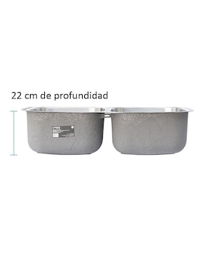 Tarja doble tina de acero inoxidable CNX TD8247SR2