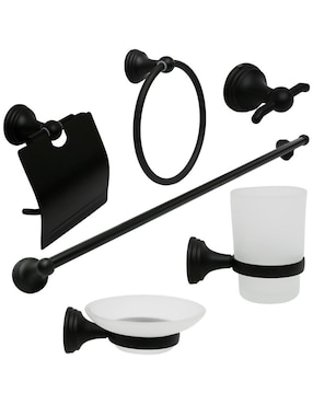 Juego de accesorios para baño Fleximatic de acero inoxidable 8 piezas