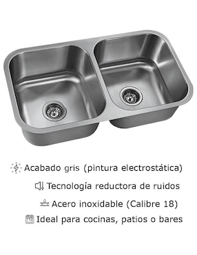 Tarja doble tina de acero inoxidable CNX TD8247SR2GCSP2MZM8111F