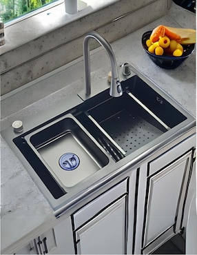 Tarja doble tina de acero inoxidable CNX TS7545-1S
