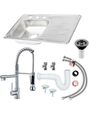 Tarja de acero inoxidable CNX con escurridor derecho KIT3SED8050MZM8110FCRT