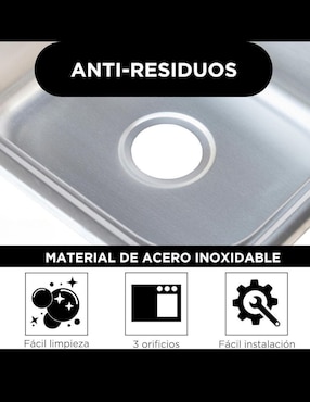 Tarja de acero inoxidable CNX con escurridor derecho KIT3SED8050MZM8110FCRT
