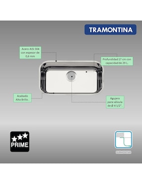 Tarja 1 tina de acero inoxidable Tramontina 94024205