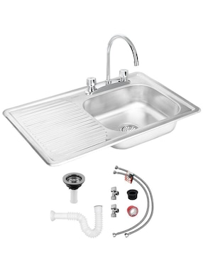Tarja de acero inoxidable CNX con escurridor izquierdo TSEI8050MZF813CKIT-003