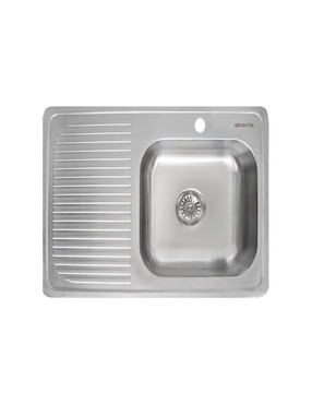 Tarja de acero inoxidable Gravita con escurridor izquierdo 2236