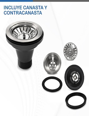 Tarja de acero inoxidable Gravita con escurridor izquierdo 2236
