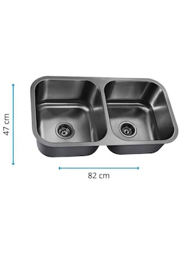 Tarja doble tina de acero inoxidable CNX TD8247SR2N + CESP-002