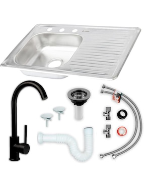 Tarja de acero inoxidable CNX con escurridor derecho KIT3TSED8050MZM8112CRT