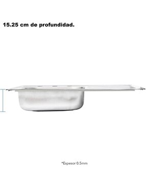 Tarja de acero inoxidable CNX con escurridor derecho KIT3TSED8050MZM8112CRT