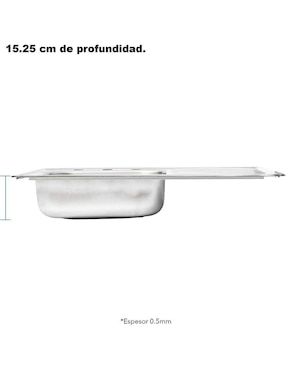 Tarja de acero inoxidable CNX con escurridor derecho KIT3TSED8050MZM814CRT