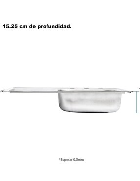 Tarja de acero inoxidable CNX con escurridor izquierdo KIT3TSEI8050MZM8112CRT