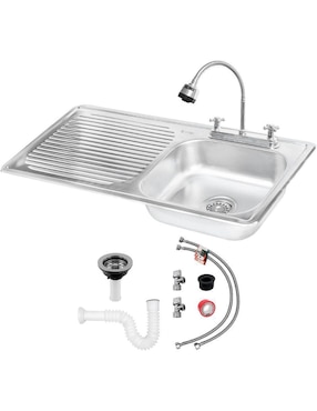 Tarja de acero inoxidable CNX con escurridor izquierdo TSEI10050 + KIT-009