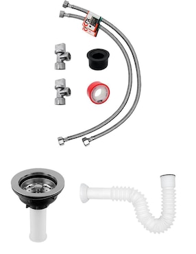 Tarja de acero inoxidable CNX con escurridor izquierdo TSEI10050 + KIT-009