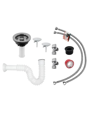 Tarja de acero inoxidable CNX con escurridor izquierdo KIT3TSEI8050MZM814CRT