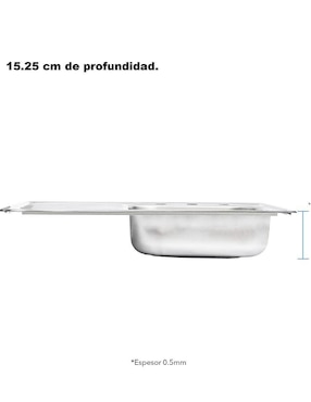 Tarja de acero inoxidable CNX con escurridor izquierdo KIT3TSEI8050MZM814CRT
