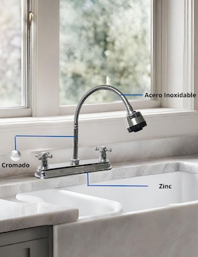 Tarja de acero inoxidable CNX con escurridor derecho TSED10050 + KIT-009