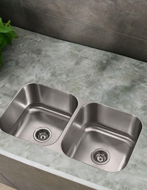 Tarja doble tina de acero inoxidable CNX D8247SC2ZM8110FKIT2DRO