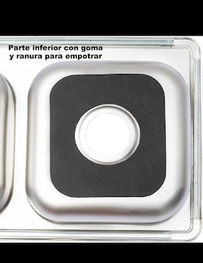 Tarja doble tina de acero inoxidable CNX TD8448
