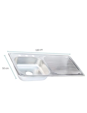 Tarja de acero inoxidable CNX con escurridor derecho TSED10050 + KIT-003